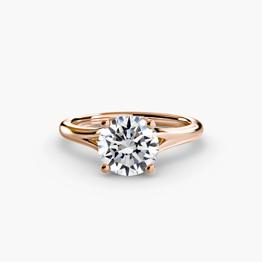 14K Rose Gold / Round Solitaire ring 4