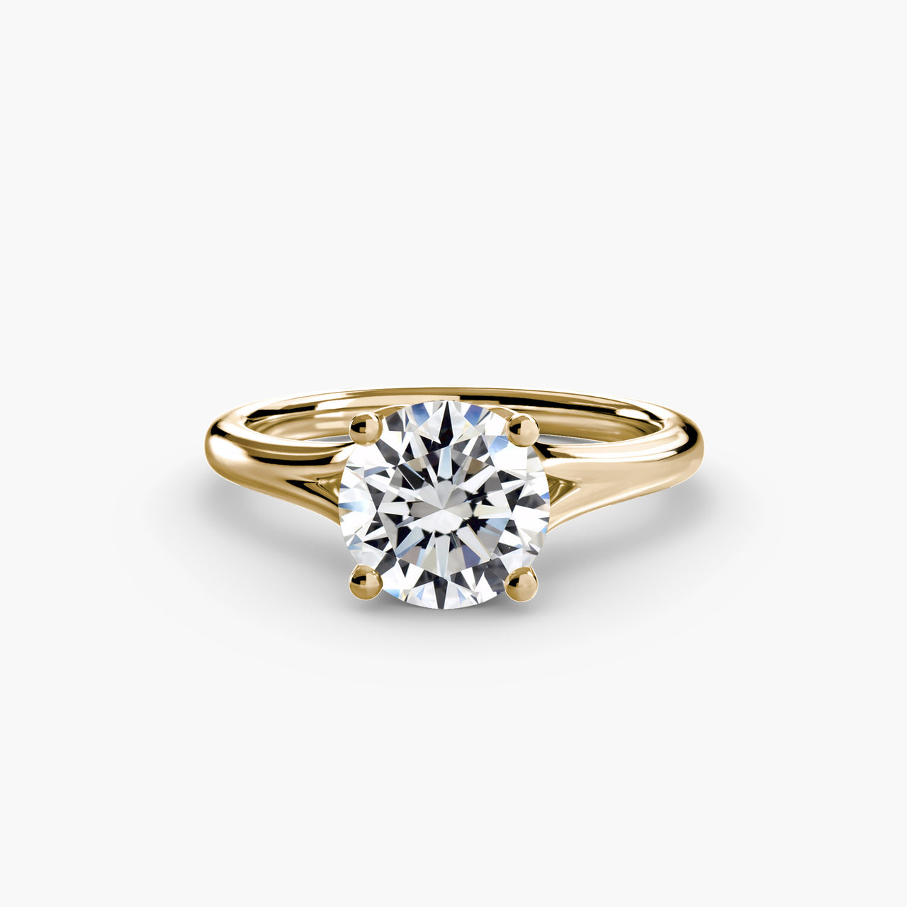 14K Yellow Gold / Round Solitaire ring 4