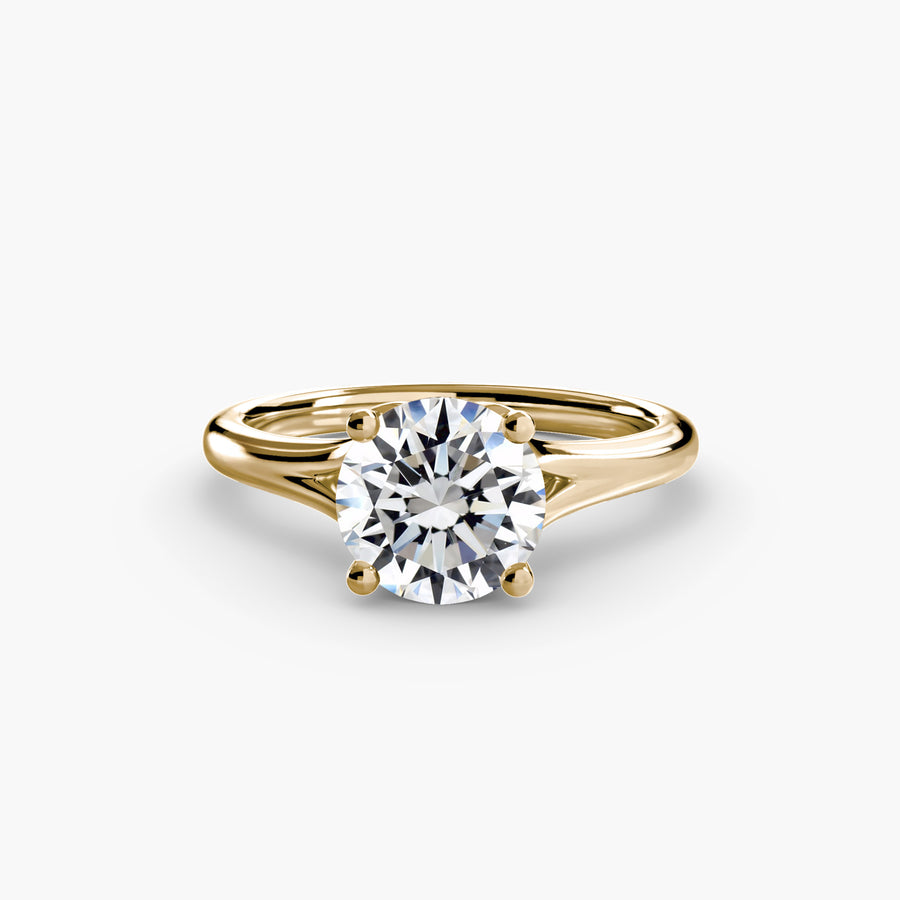 14K Yellow Gold / Round Solitaire ring 4