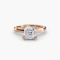 Thumbnail for 14K Rose Gold / Asscher Solitaire ring 5