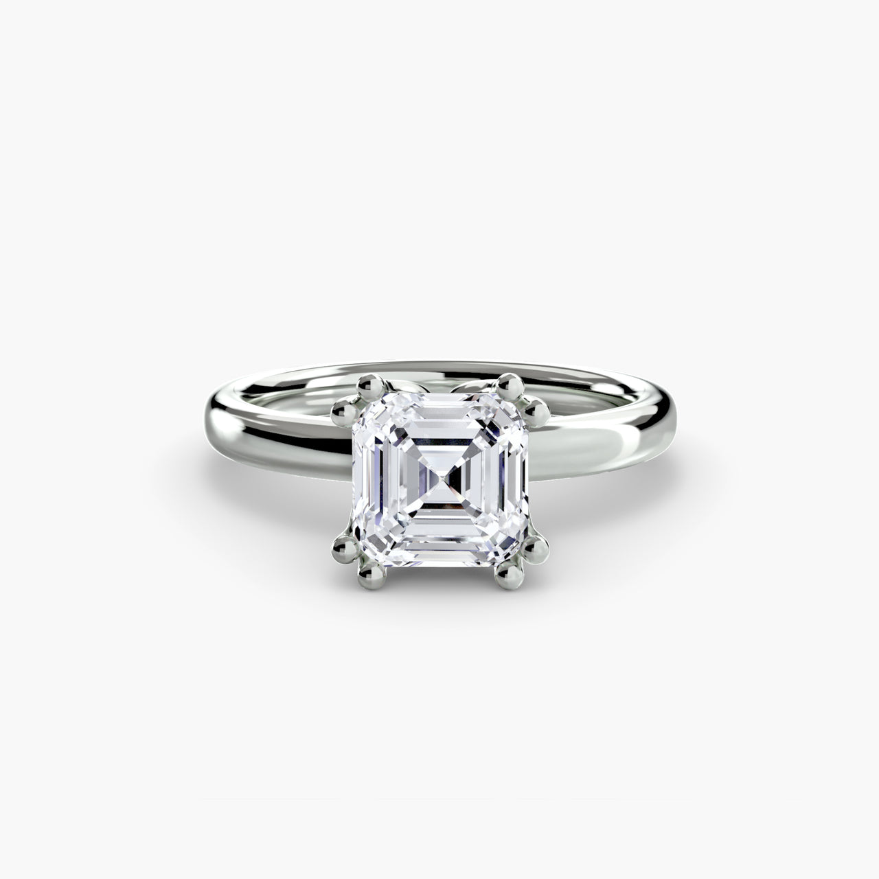 14K White Gold / Asscher Solitaire ring 5