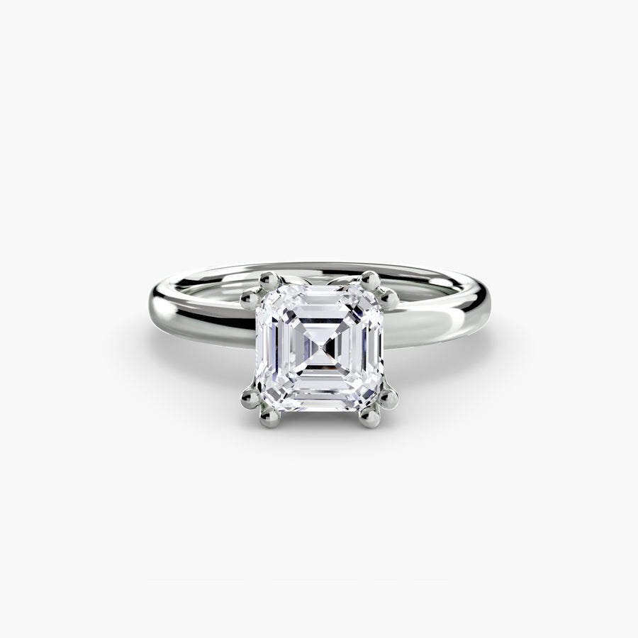 14K White Gold / Asscher Solitaire ring 5