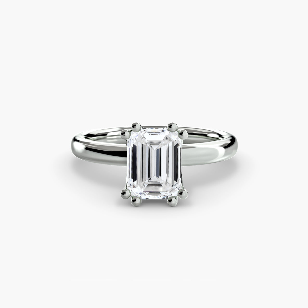 14K White Gold / Emerald Solitaire ring 5