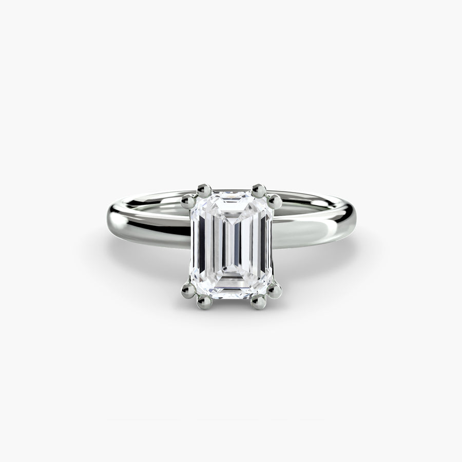 14K White Gold / Emerald Solitaire ring 5