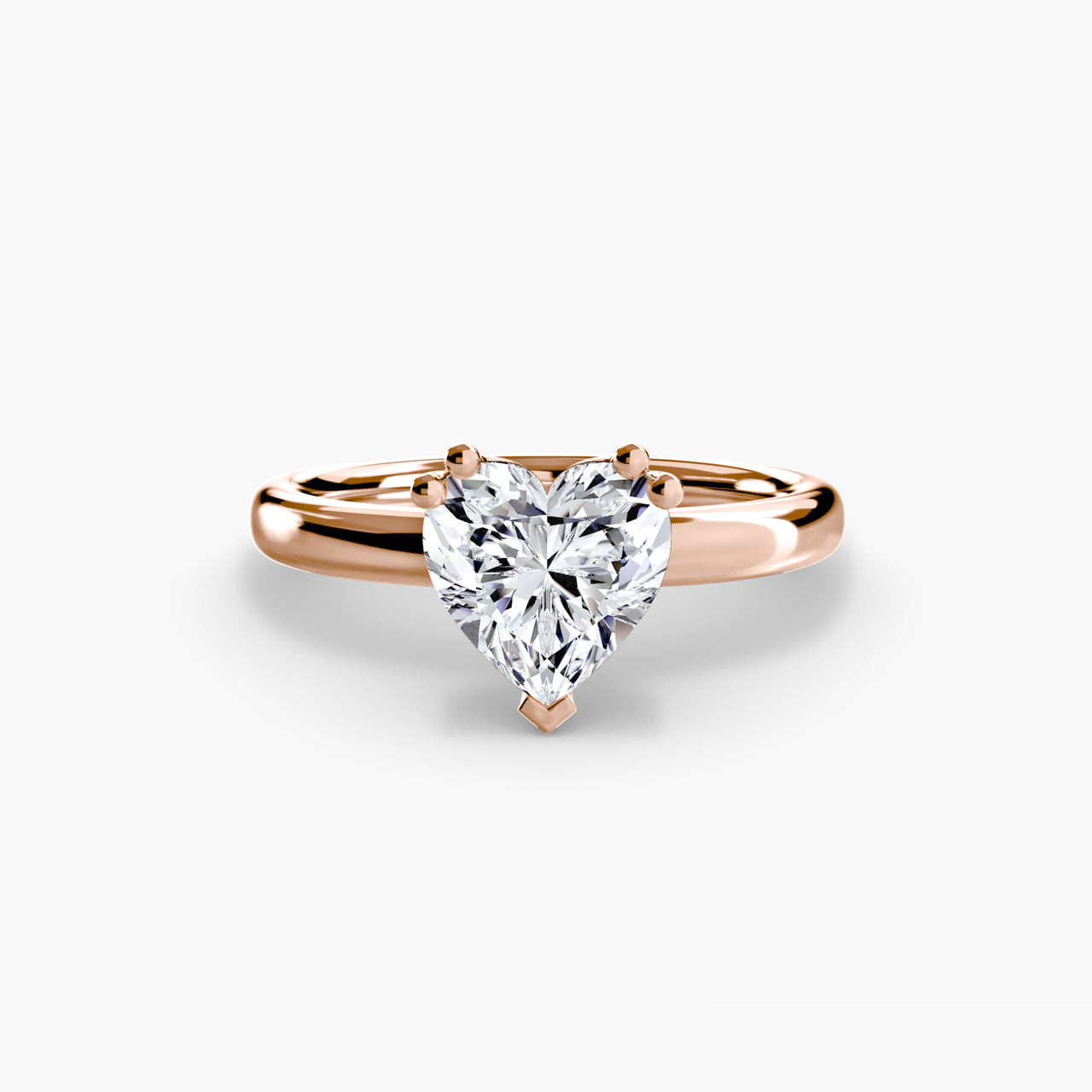 14K Rose Gold / Heart Solitaire ring 5
