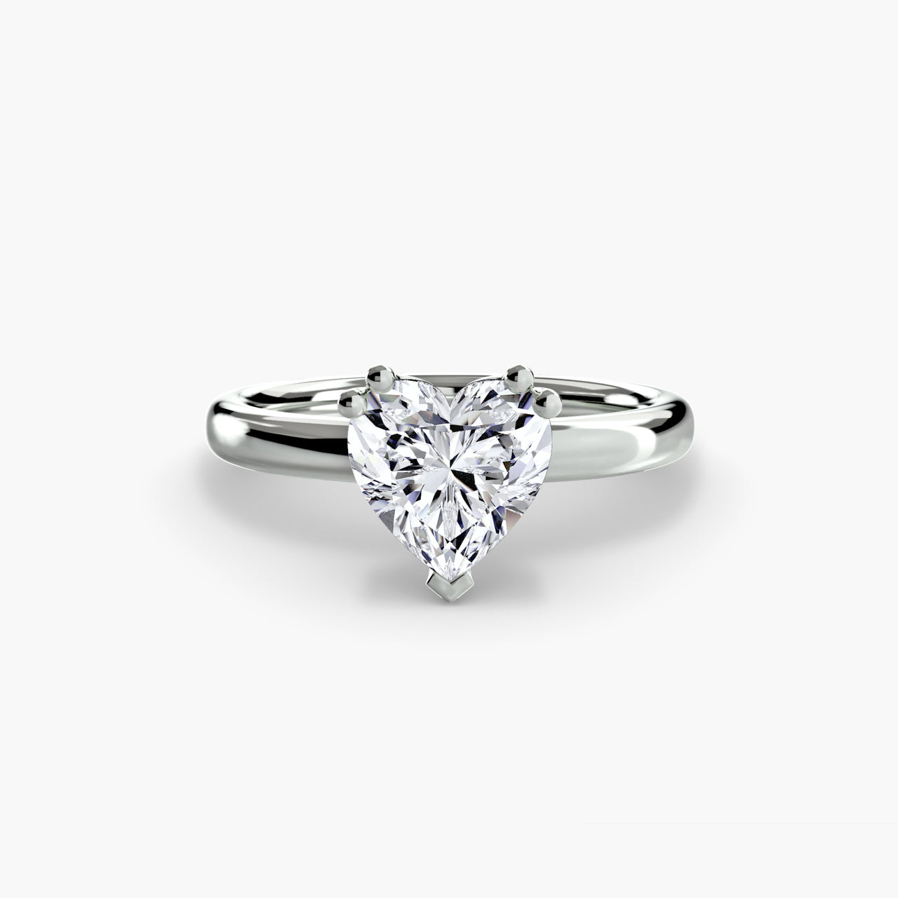 14K White Gold / Heart Solitaire ring 5