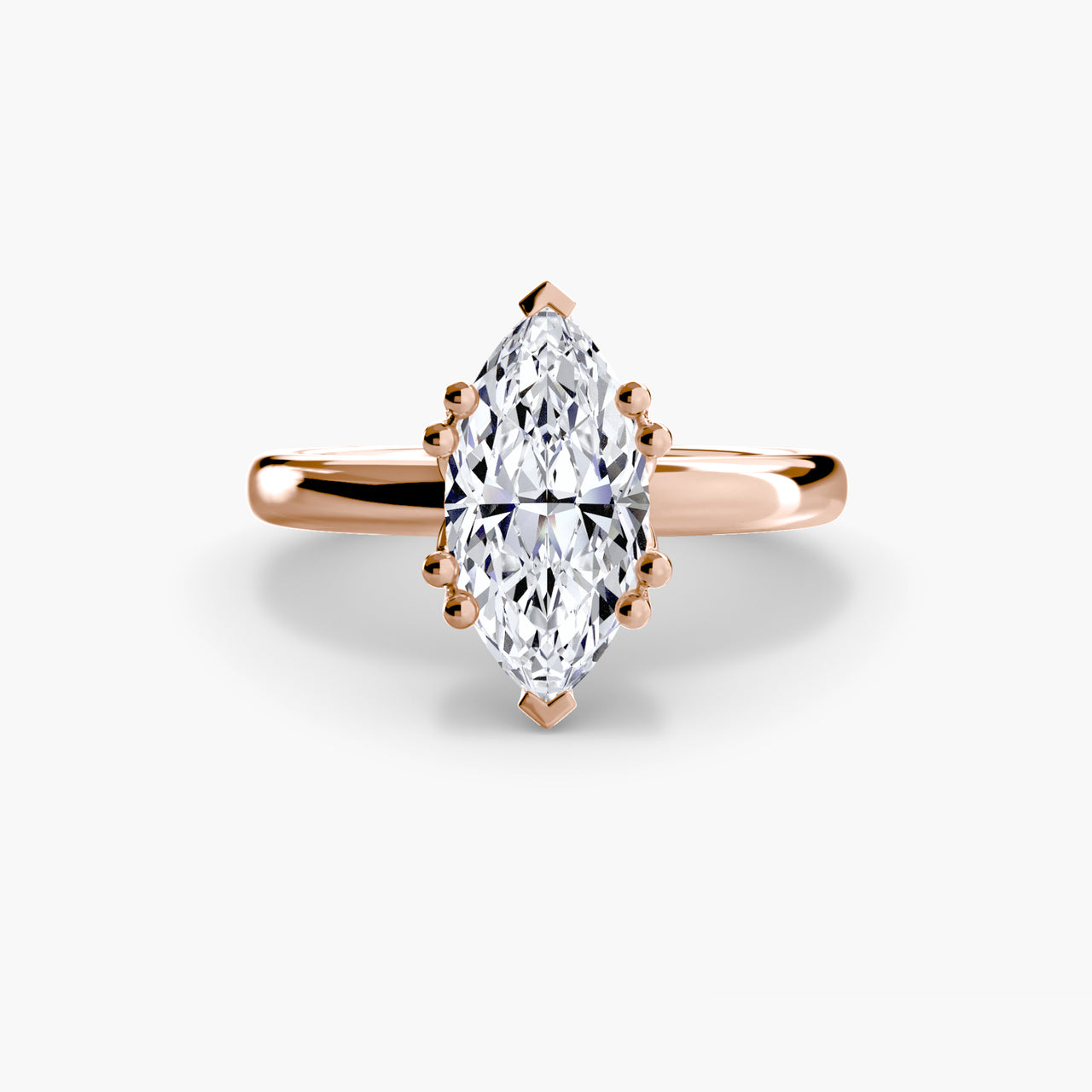 14K Rose Gold / Marquise Solitaire ring 5