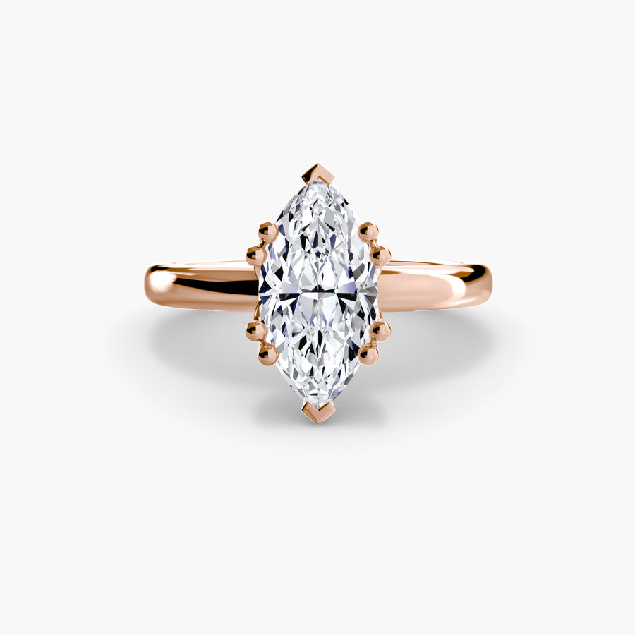 14K Rose Gold / Marquise Solitaire ring 5
