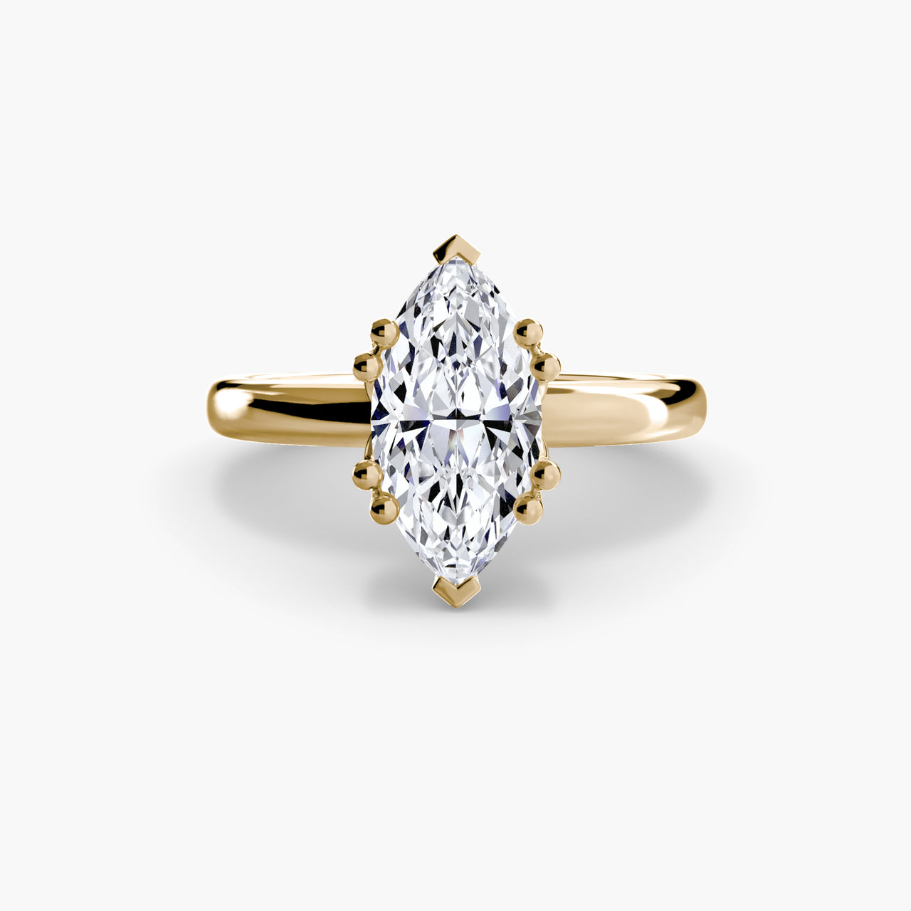 14K Yellow Gold / Marquise Solitaire ring 5