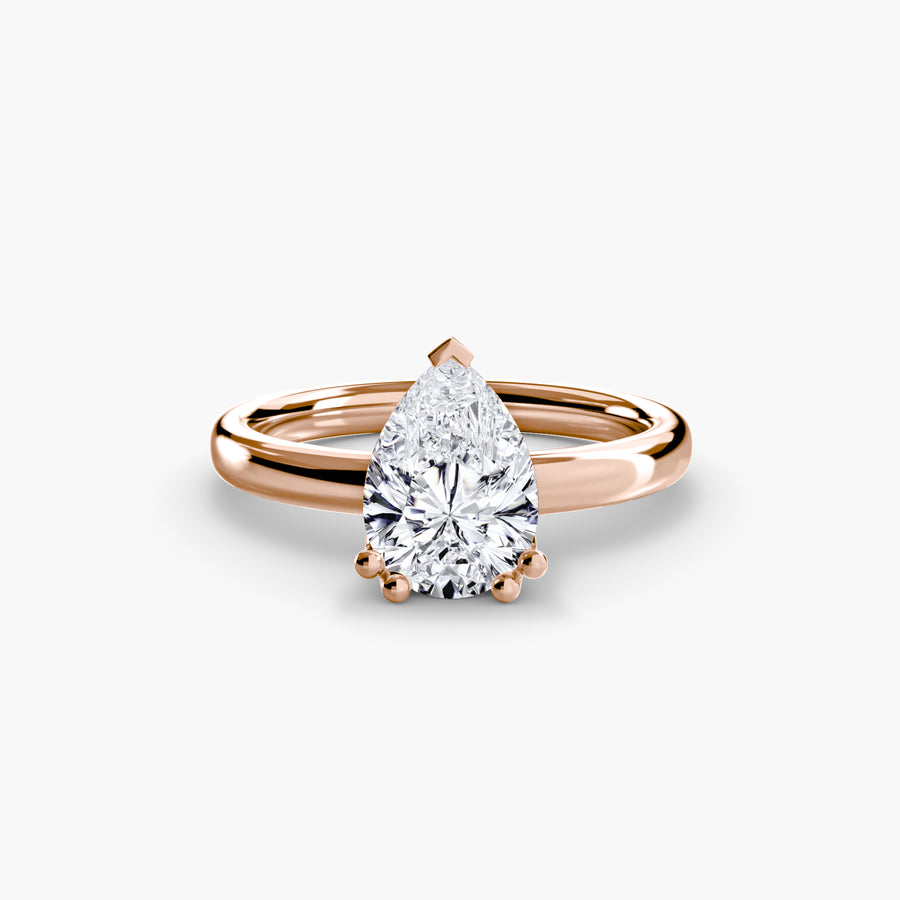 14K Rose Gold / Pear Solitaire ring 5