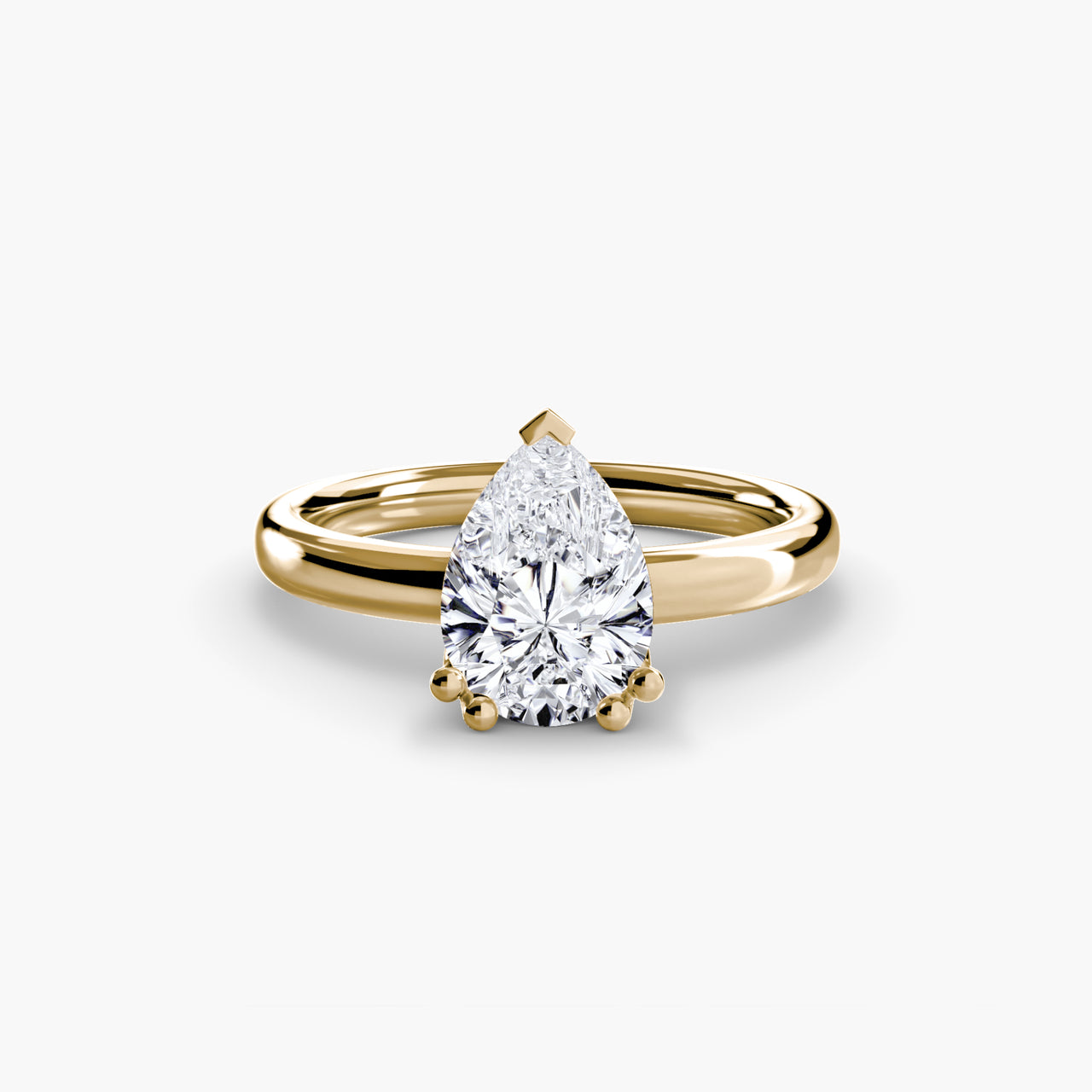 14K Yellow Gold / Pear Solitaire ring 5