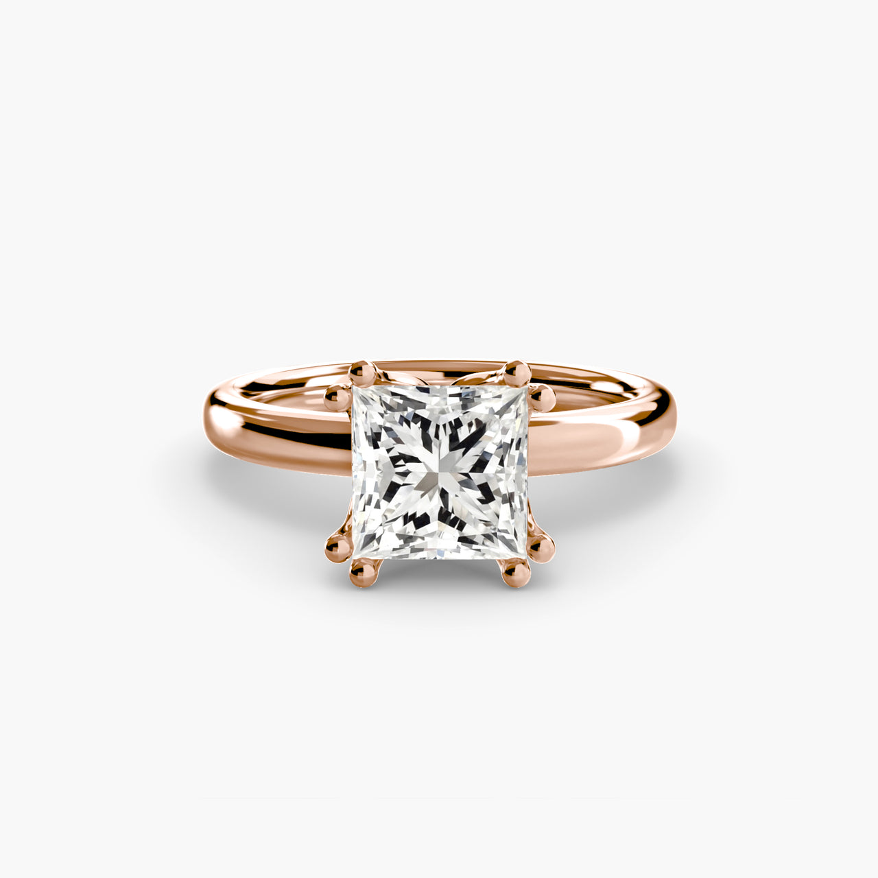 14K Rose Gold / Princess Solitaire ring 5