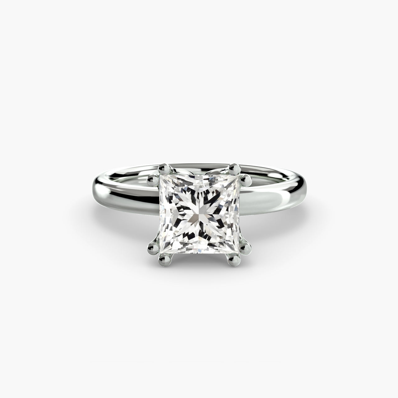 14K White Gold / Princess Solitaire ring 5