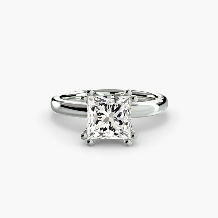 14K White Gold / Princess Solitaire ring 5