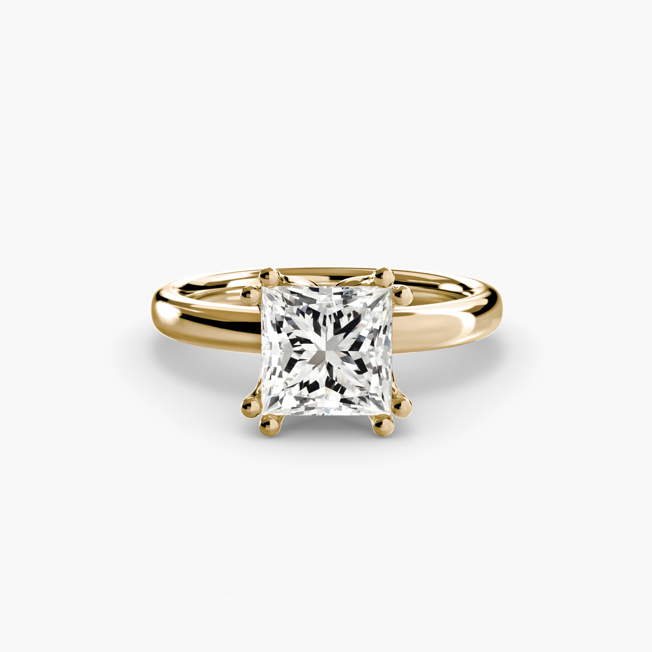 14K Yellow Gold / Princess Solitaire ring 5