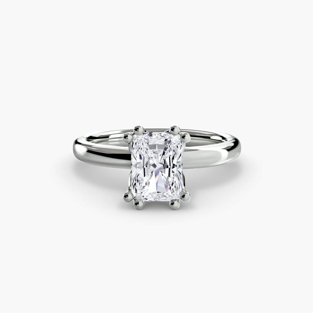 14K White Gold / Radiant Solitaire ring 5