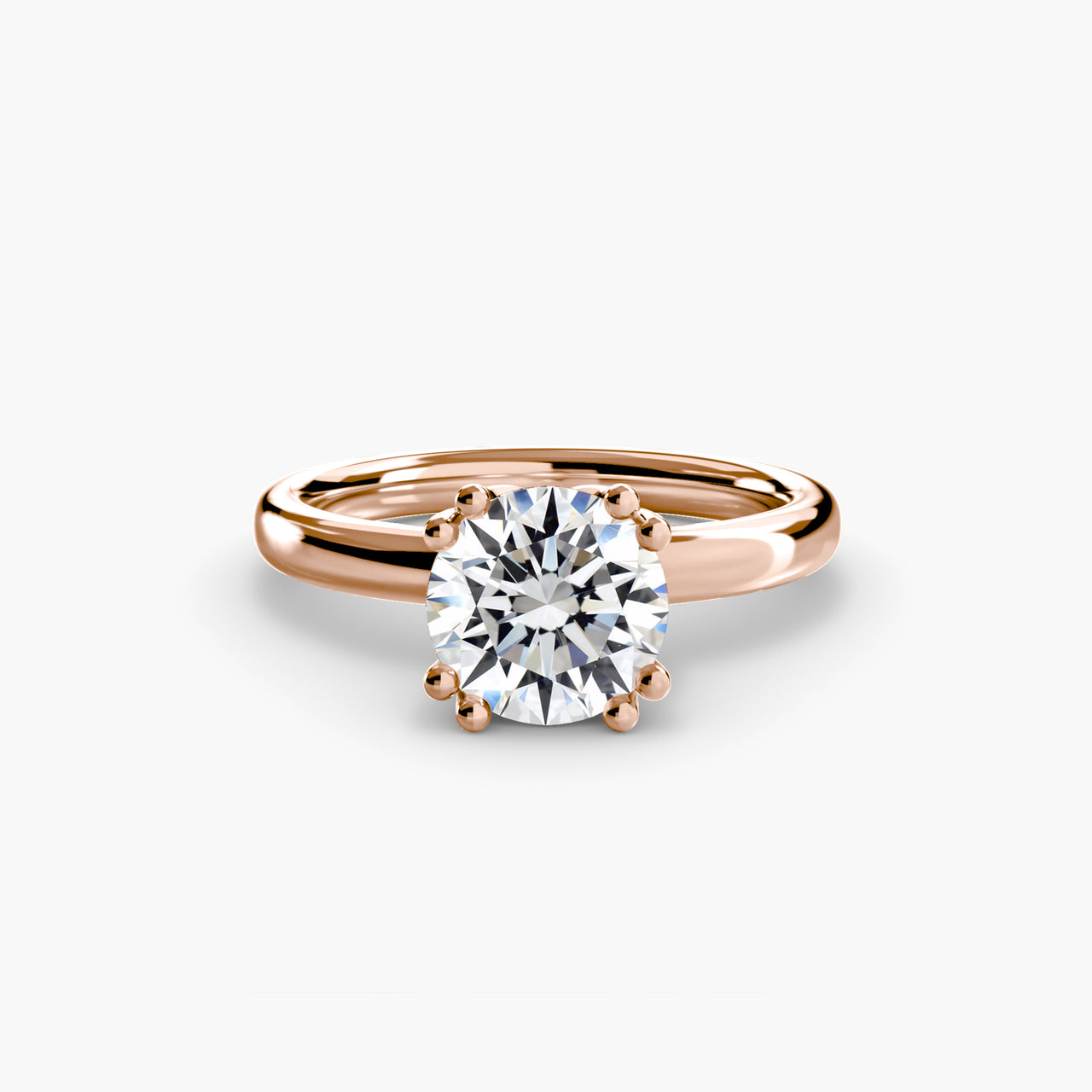 14K Rose Gold / Round Solitaire ring 5