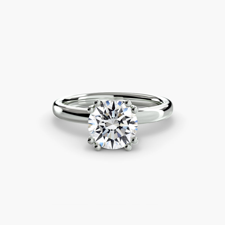 14K White Gold / Round Solitaire ring 5