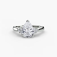 Thumbnail for 14K White Gold / Pear Solitaire with Cluster Shoulders 2