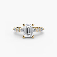 Thumbnail for 14K Yellow Gold / Emerald Solitaire with Eternity Pavé 2