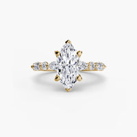 Thumbnail for 14K Yellow Gold / Marquise Solitaire with Eternity Pavé 2