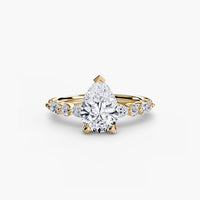 Thumbnail for 14K Yellow Gold / Pear Solitaire with Eternity Pavé 2