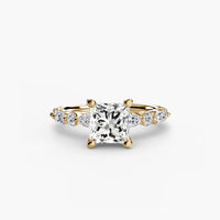 Thumbnail for 14K Yellow Gold / Princess Solitaire with Eternity Pavé 2