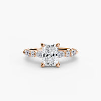 Thumbnail for 14K Rose Gold / Radiant Solitaire with Eternity Pavé 2