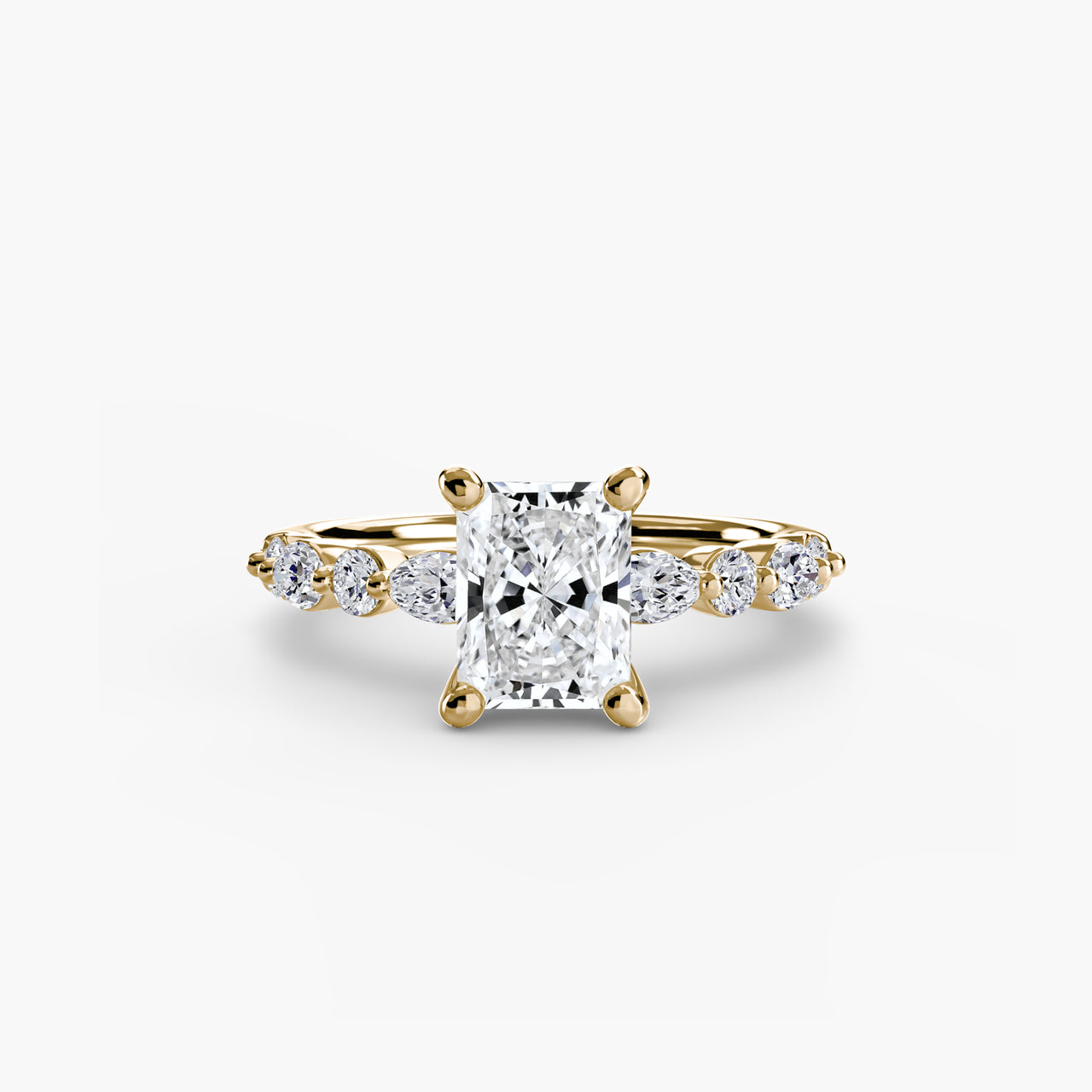 14K Yellow Gold / Radiant Solitaire with Eternity Pavé 2