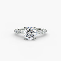 Thumbnail for 14K White Gold / Round Solitaire with Eternity Pavé 2