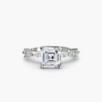 Thumbnail for 14K White Gold / Asscher Solitaire with Eternity Pavé