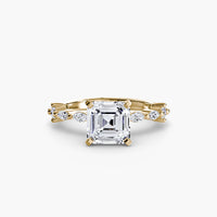 Thumbnail for 14K Yellow Gold / Asscher Solitaire with Eternity Pavé