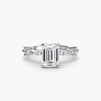 Thumbnail for 14K White Gold / Emerald Solitaire with Eternity Pavé