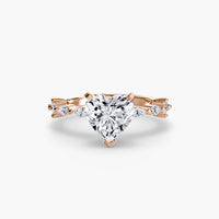 Thumbnail for 14K Rose Gold / Heart Solitaire with Eternity Pavé