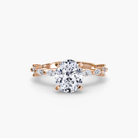 Thumbnail for 14K Rose Gold / Oval Solitaire with Eternity Pavé