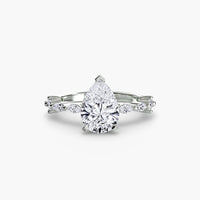 Thumbnail for 14K White Gold / Pear Solitaire with Eternity Pavé