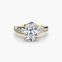 Thumbnail for 14K Yellow Gold / Oval Solitaire with Pavé 2