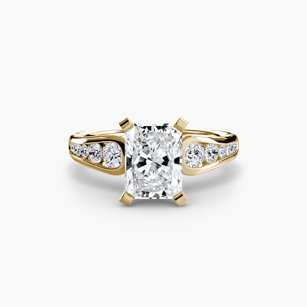 14K Yellow Gold / Radiant Solitaire with Pavé 2