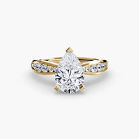 Thumbnail for 14K Yellow Gold / Pear Solitaire with Pavé 3