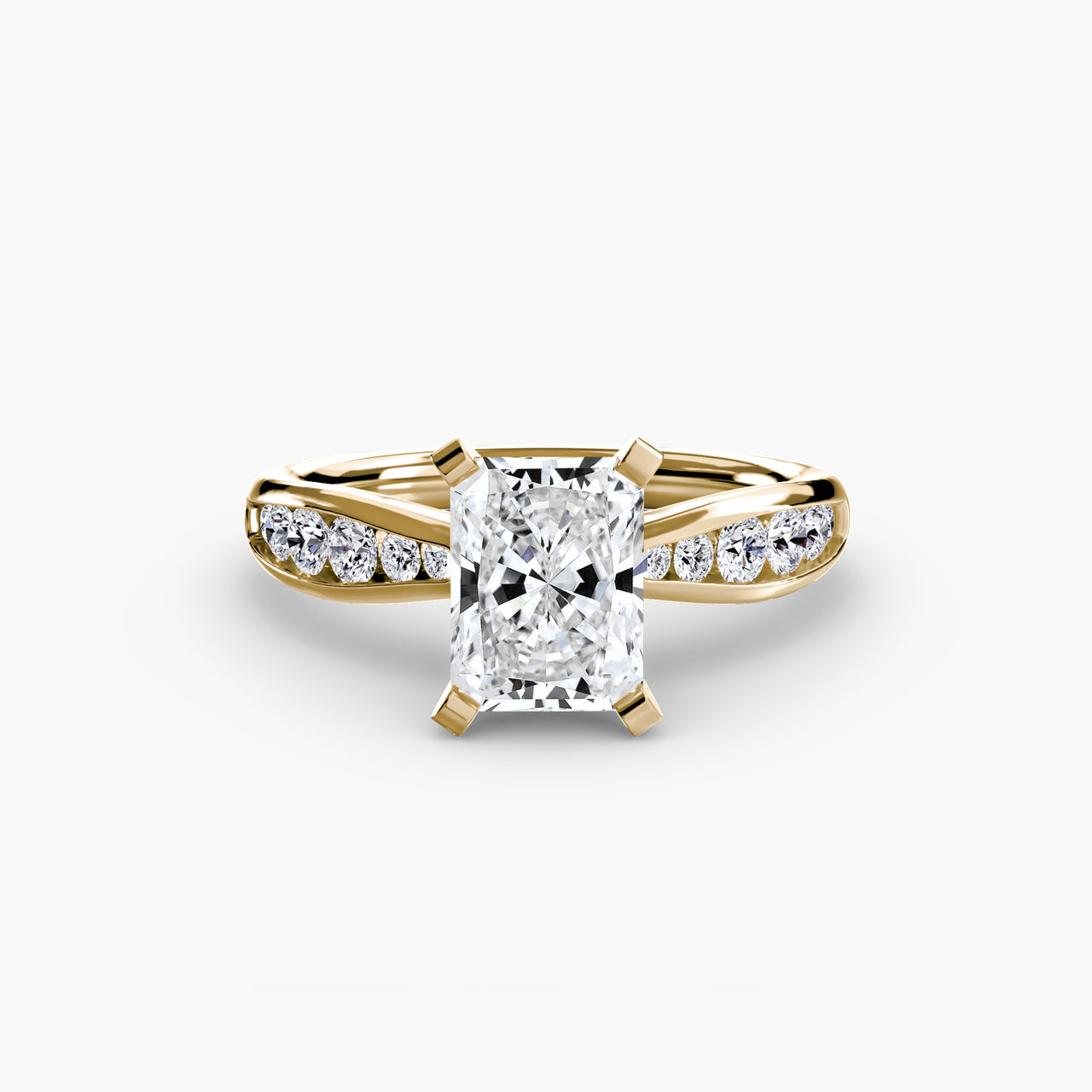 14K Yellow Gold / Radiant Solitaire with Pavé 3