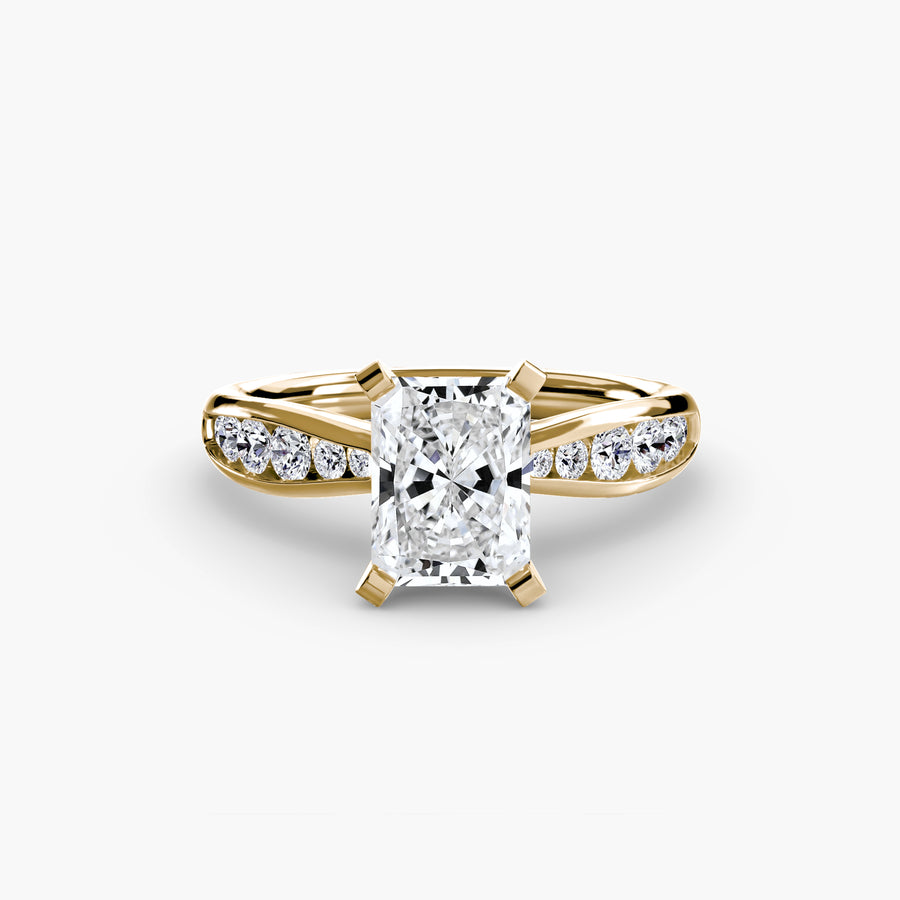14K Yellow Gold / Radiant Solitaire with Pavé 3