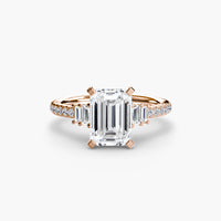 Thumbnail for 14K Rose Gold / Emerald Solitaire with Pavé 4