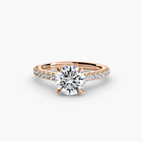 Thumbnail for 14K Rose Gold / Round Solitaire with Pavé 5