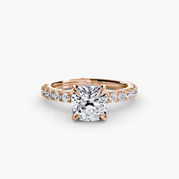 Thumbnail for 14K Rose Gold / Cushion Solitaire with Pavé 6
