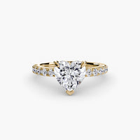 Thumbnail for 14K Yellow Gold / Heart Solitaire with Pavé 6