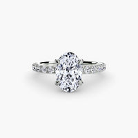 Thumbnail for 14K White Gold / Oval Solitaire with Pavé 6