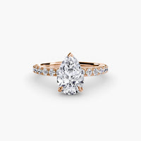 Thumbnail for 14K Rose Gold / Pear Solitaire with Pavé 6