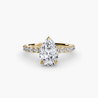 Thumbnail for 14K Yellow Gold / Pear Solitaire with Pavé 6