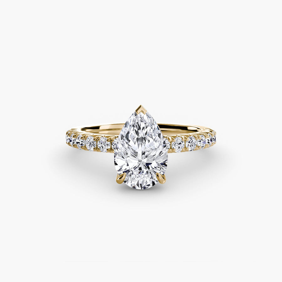 14K Yellow Gold / Pear Solitaire with Pavé 6