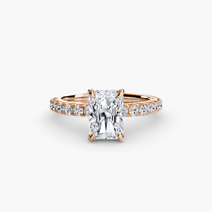 14K Rose Gold / Radiant Solitaire with Pavé 6